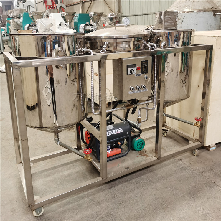 小型不锈钢精炼机红花油米糠油棉籽油提炼设备油脂精炼设备