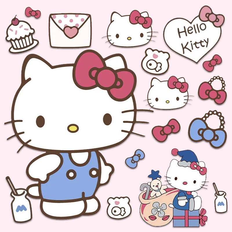 kt猫贴纸可爱卡通ipad电脑装饰贴画电动车车身防水个性凯蒂猫贴纸