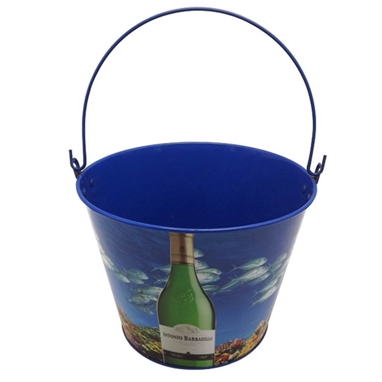 马口铁工厂生产供应金属冰桶酒吧啤酒收纳桶圆形带提手水桶