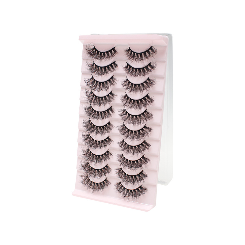 Dingsen False Eyelashes Factory Cross-Border Stable Supply Explosion 10 Pairs Set Thick Natural Curling Nude Makeup