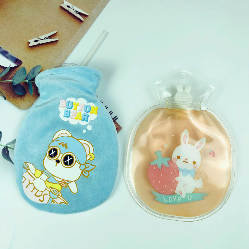 Cartoon Cute Pet Transparent Hot Water Injection Bag Winter Warm Hand Warmer Portable Home Outdoor Hand Warmer Source Factory