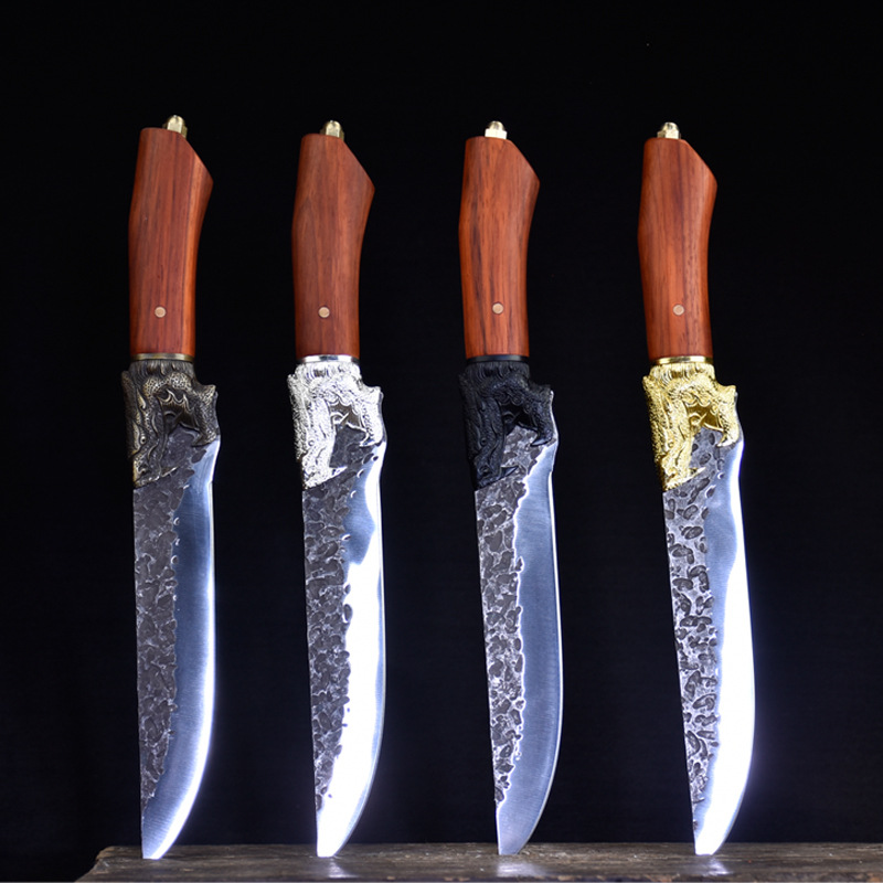 正品龙泉手工锻打菜刀剔骨刀分割刀切肉切菜刀套装刀具家用超锋利