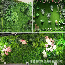 广东东莞仿真绿植植物墙塑料假草坪壁挂装饰室内外背景草皮尤加利