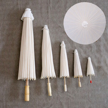 儿童空白油纸伞手绘diy材料包幼儿园创意彩绘绘画白色复古小雨伞