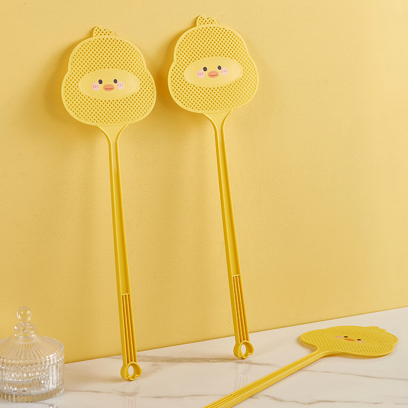 Small Yellow Duck Swatter Creative Extensible Thickened Mosquito Swatter Summer Manual Shooting Not Rotten Mosquito Fighting Artifact 0652-9