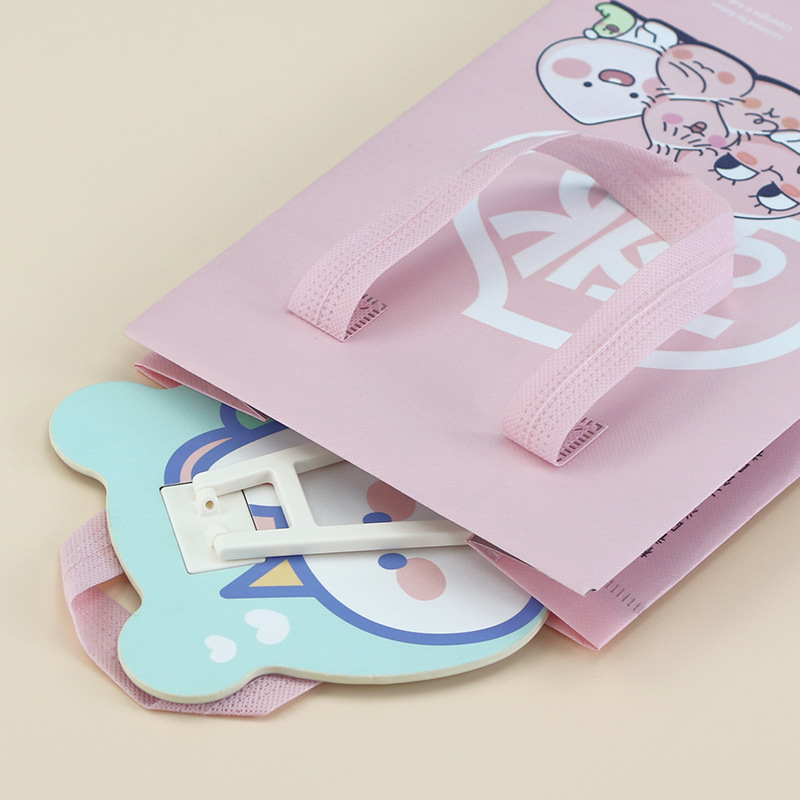 Creative Cute Cartoon Heart-Shaped Oil Edge Paper Mirror Desktop Oil Edge Support Mirror Portable Students Makeup Mirror Wholesale