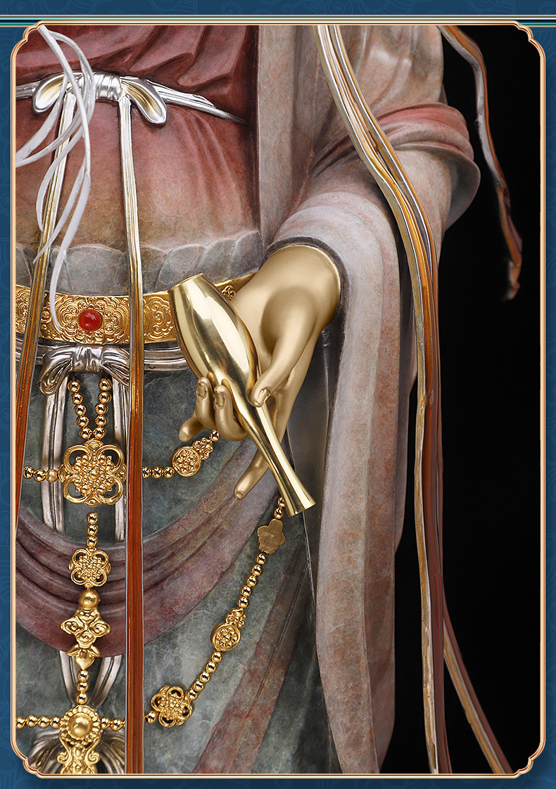 吾堂佛具 西方三圣铜像佛像 大势至观世音菩萨阿弥陀神像家用摆件