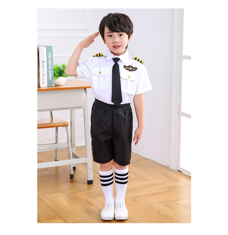 儿童空军空姐机长制服飞机师男女童空少服装航空飞行员表演出套装