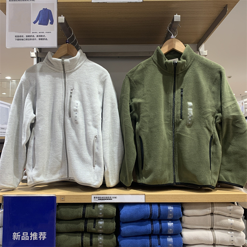 日单秋冬童装男童女童摇粒绒拉链茄克长袖外套夹克抓绒保暖472079