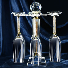 轻奢欧式钻石香槟杯水晶玻璃家用高脚气泡杯创意情侣对杯结婚礼物