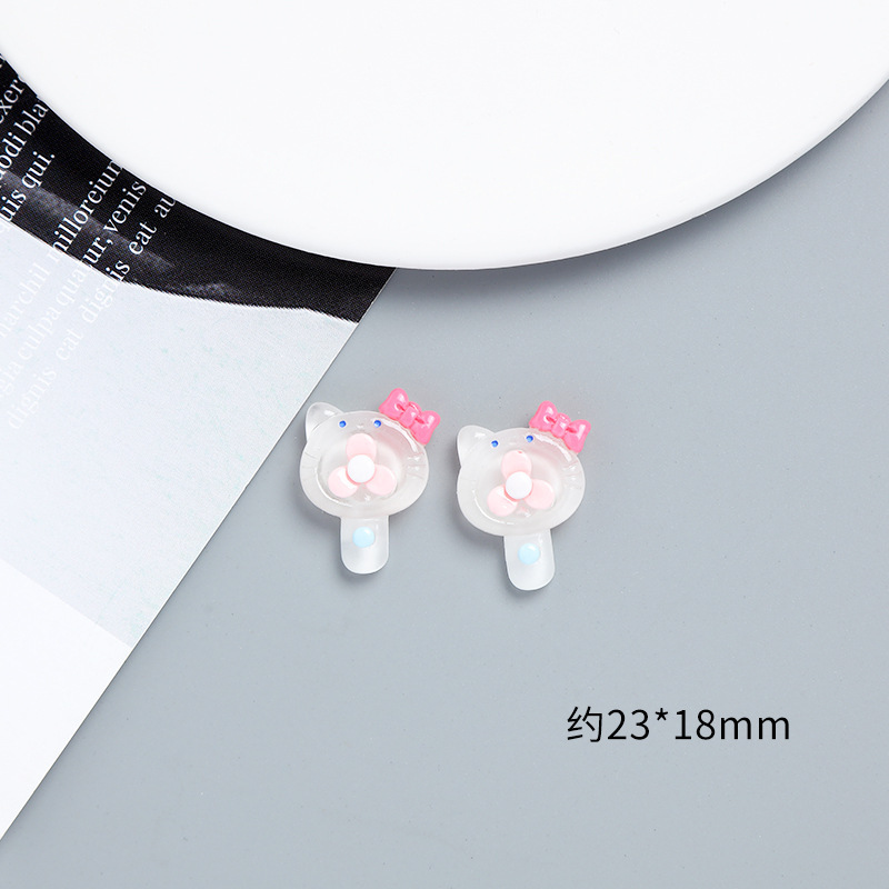 Cute Animal Transparent Fan Cream Glue DIY Phone Case Material Package Handmade Hair Accessories Resin Accessories