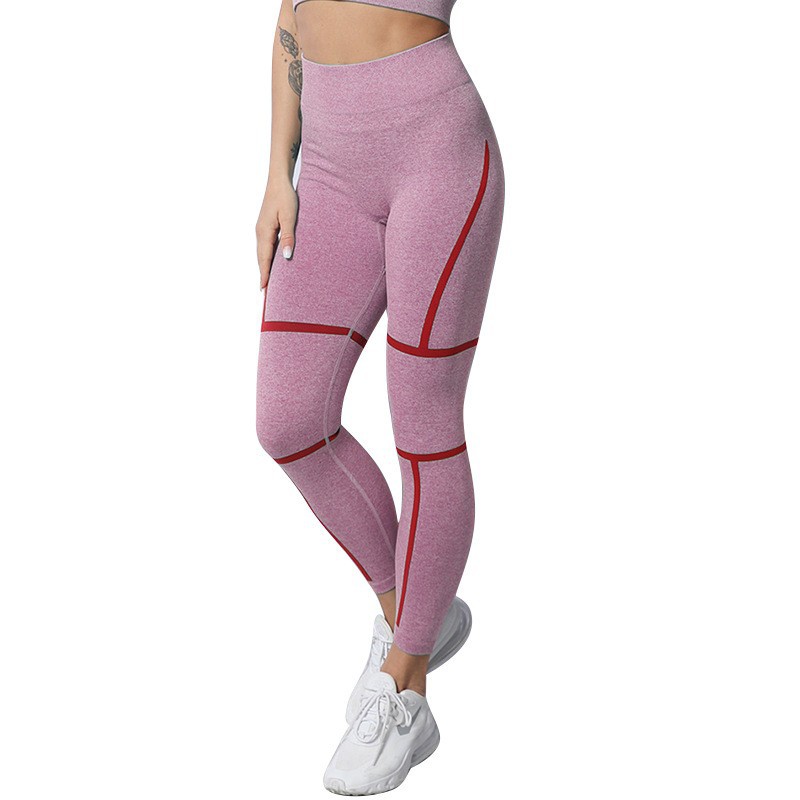 European and American High Waist Hip Lift Seamless Yoga Pants Women's Quick-Drying Tight Sports Pants Lulu Peach Hip Sports Yoga Trousers