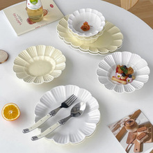 ins韩式简约白色椭圆盘子奶油风沙拉甜品盘寿司西餐盘早餐盘餐具