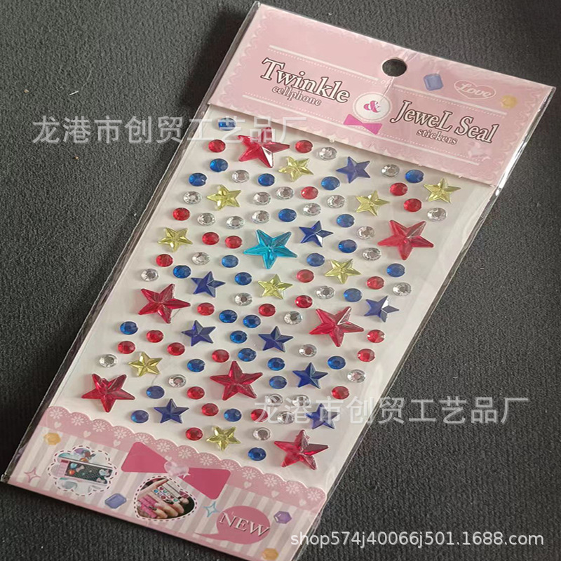 Wholesale Children's Toy Gem Stickers Crystal Ornament Acrylic Stickers Diy Decorative Rhinestone Girl Face Stick-on Crystals