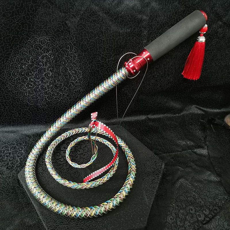 304不锈钢柔性包胶钢丝软鞭防身健身短鞭响麒麟鞭子