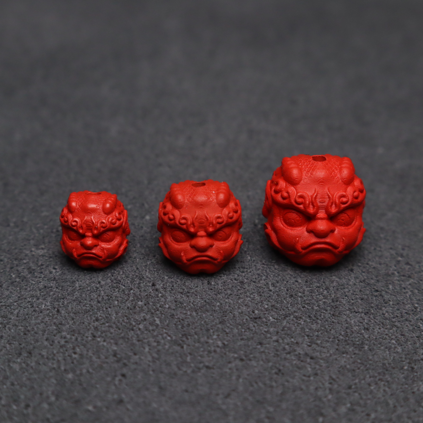 保真朱砂红砂龙子囚牛顶腰珠隔珠菩提手串长串配饰配珠散珠文玩