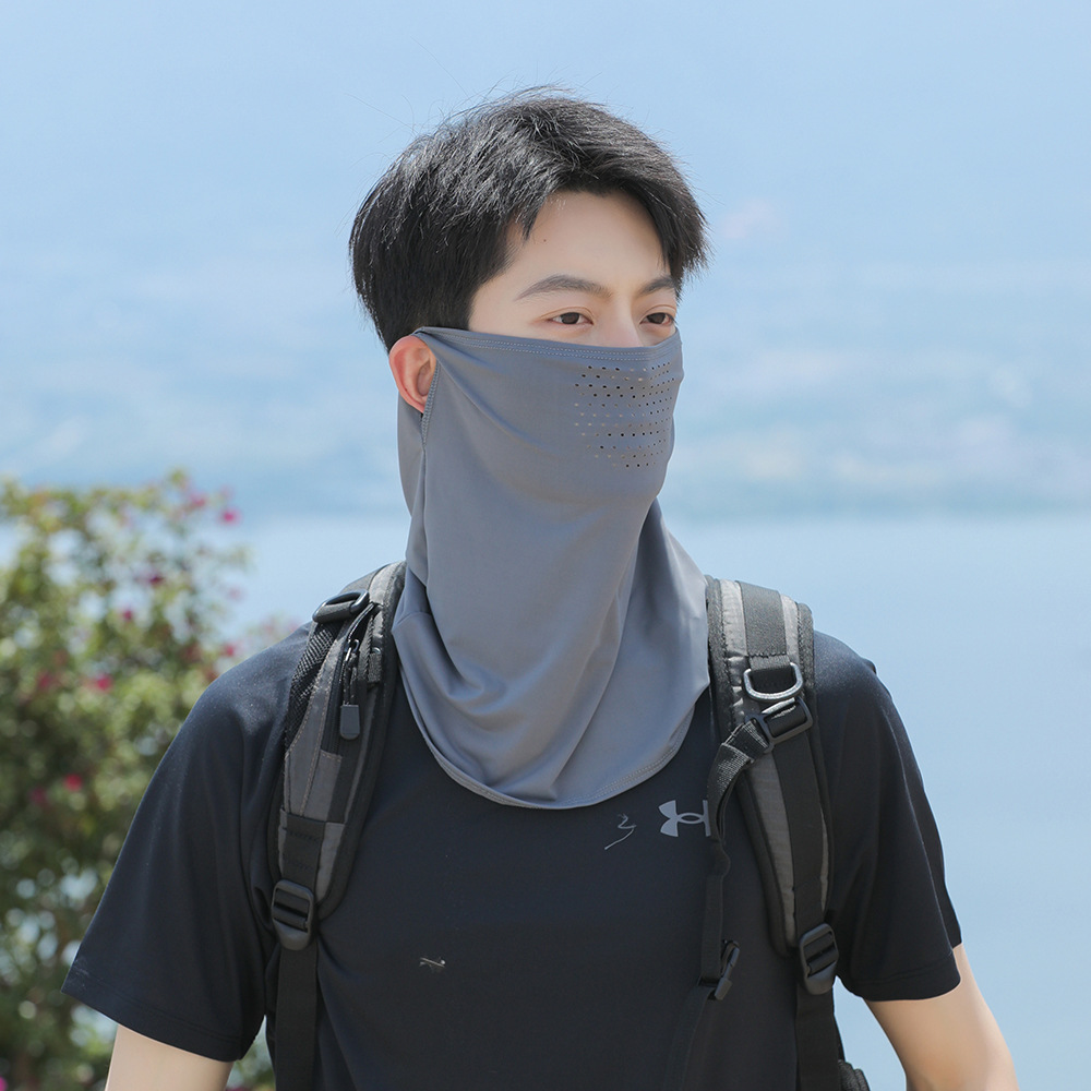 UPF50 + Summer Sun Protection Ice Silk Ear Mask Men's and Women's Same Outdoor Riding UV Protection Breathable Cool Surface