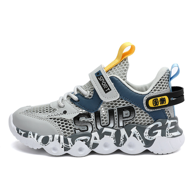 Boy Shoes 2024 Summer New Mesh Breathable Children's Travel Shoes Mesh Surface Shoes Medium and Big Children Boys' Sports Shoes Fashion