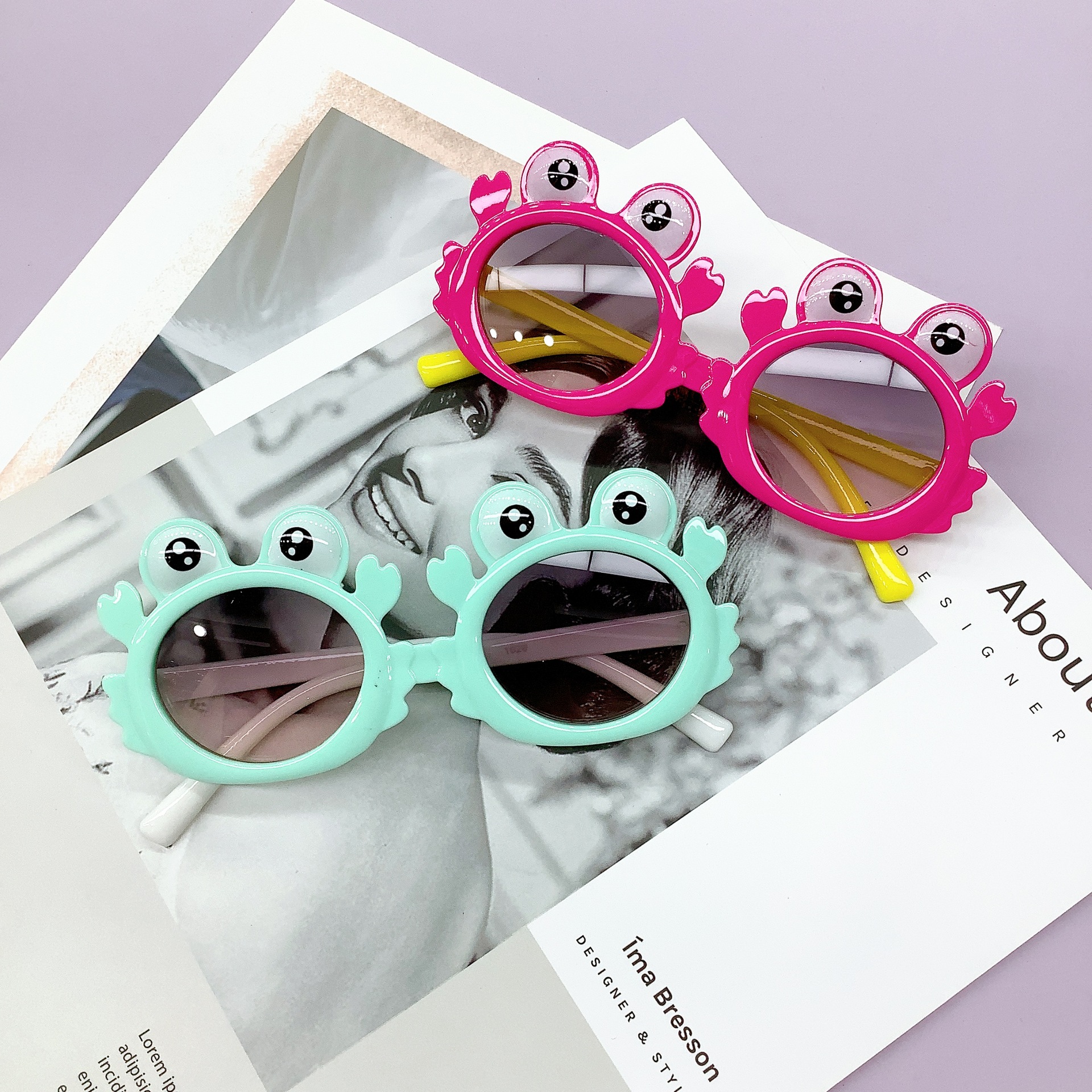 New Frog Baby Sunglasses Kids Sunglasses Korean Fashion Boys and Girls Photo Concave Shape Sunglasses