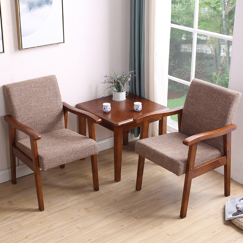 小户型布艺宿舍酒店洽谈北欧实木客厅阳台卧室懒人单人沙发椅家居