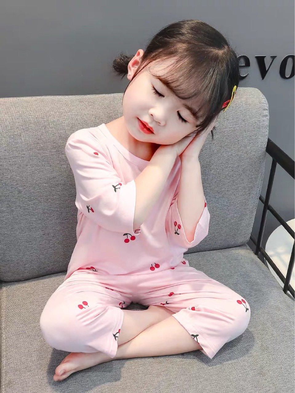 女童睡衣夏薄款短袖儿童莫代尔女宝宝夏季冰丝女孩空调家居服