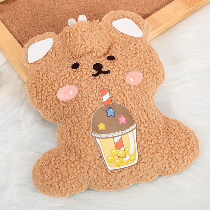 Winter New Cartoon Plush Hot Water Injection Bag Mini-Portable Teddy Plush Hand Warmer Student Cute Heating Pad