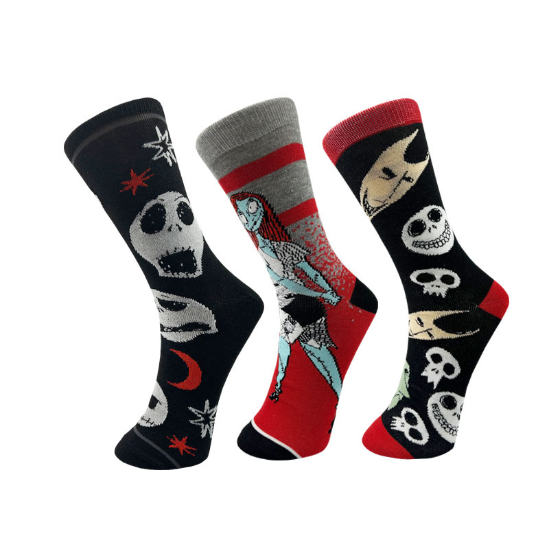 2023 Autumn Halloween New Men's Mid-Calf Length Sock Cartoon Jack Halloween Series Men's Socks Athletic Socks