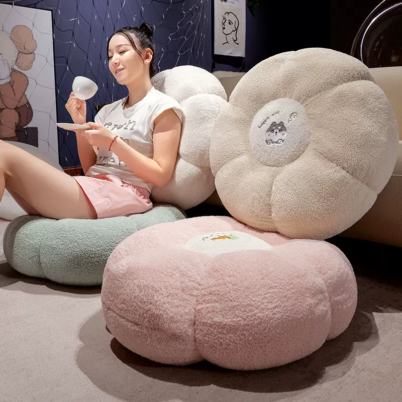 ins 花朵蒲团坐垫飘窗加厚地板屁垫办公室座椅垫懒人坐墩车载靠背