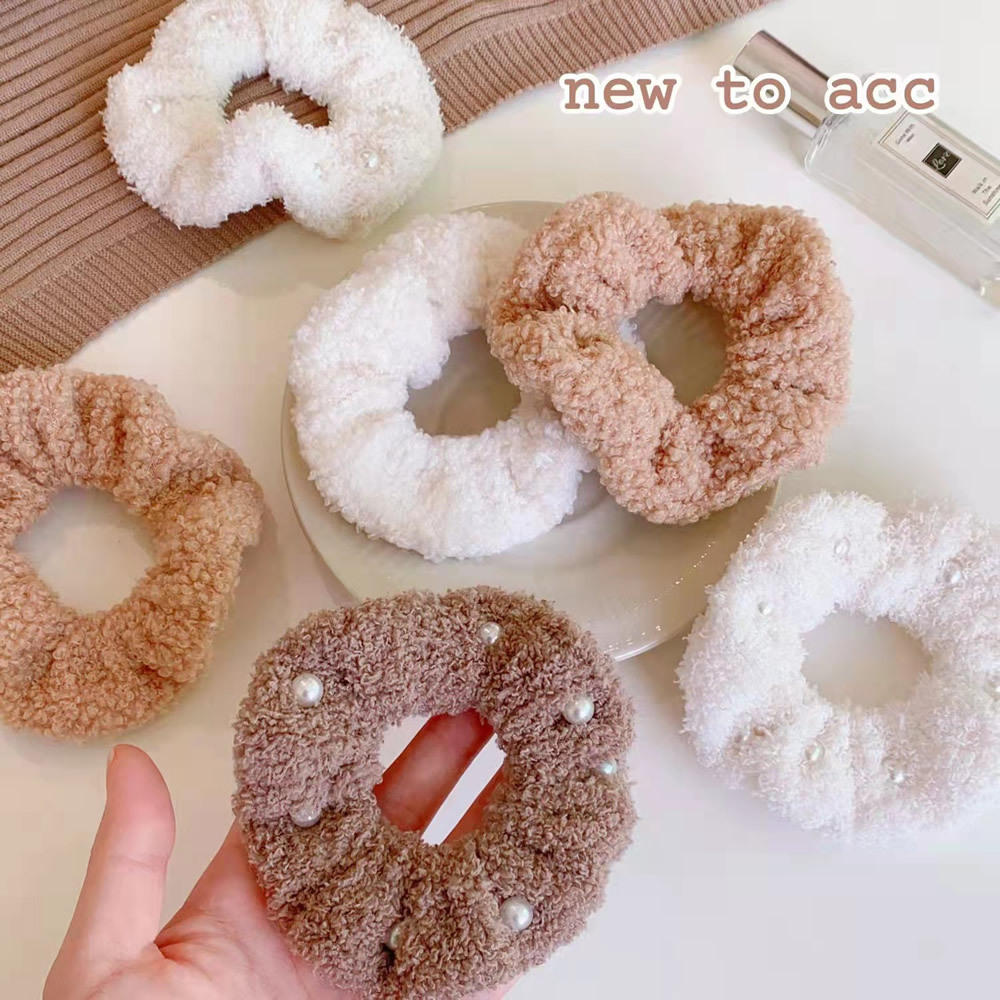 秋冬毛绒大肠发圈女韩版网红扎头发橡皮筋发绳气质头饰头绳发饰潮