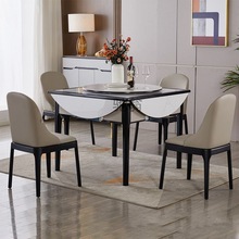 w!实木圆桌麻将机餐桌静音两用全自动可折叠岩板家用现代简约带椅
