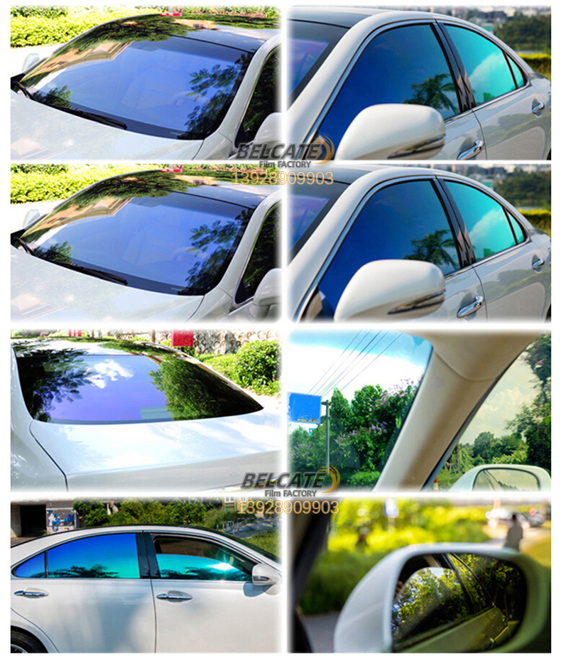 幻影紫光炫彩6099蓝色妖姬变色龙玻璃高隔热防爆膜炫彩汽车太阳膜