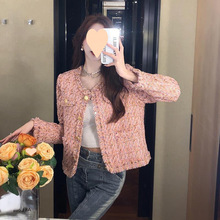 胖大码小香风洋气高级感加厚粗花呢外套女秋冬新款短款开衫上衣