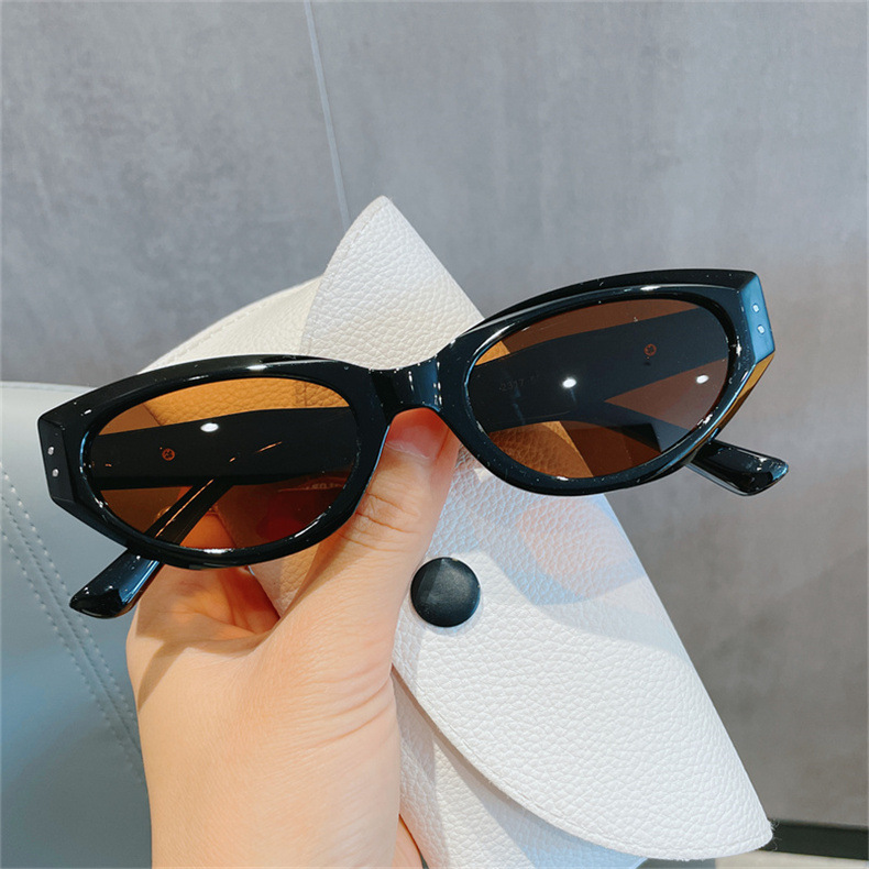 猫眼墨镜女偏光新款高级感潮窄框太阳镜男防晒防紫外线rococ眼镜