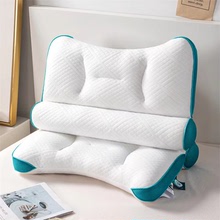 睡眠护颈反牵引枕分区家用成人枕芯可水洗酒店单人枕头针织棉枕頭