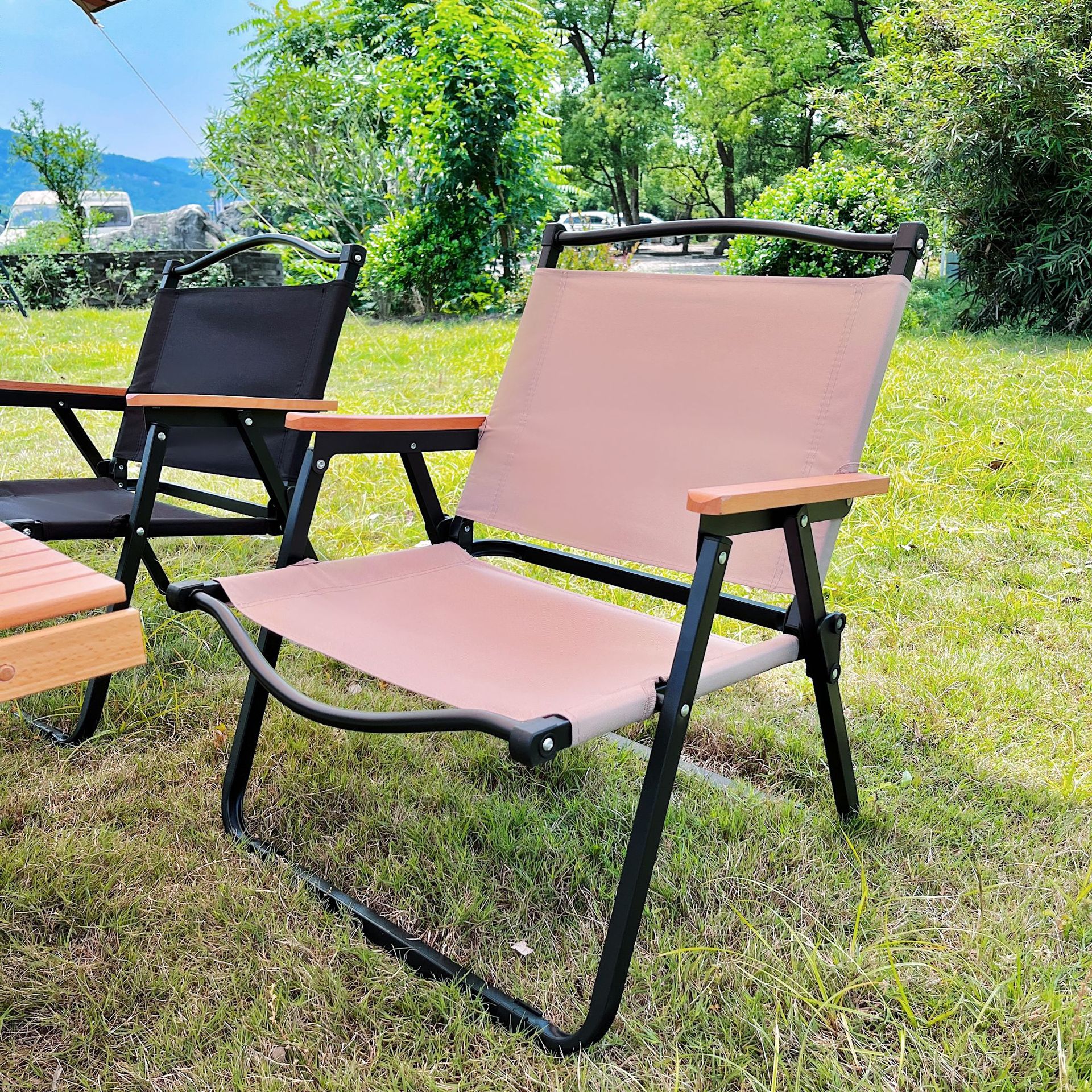 户外折叠椅克米特椅露营烧烤椅躺椅沙滩椅月亮椅扶手椅自驾游椅子