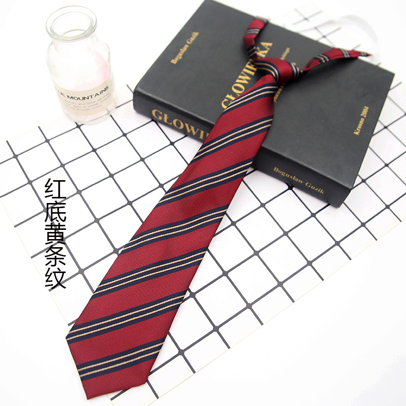 College Style Blouse Men's and Women's School Uniform Accessories Punch-Free Jk Tie Dk Crown Stripes