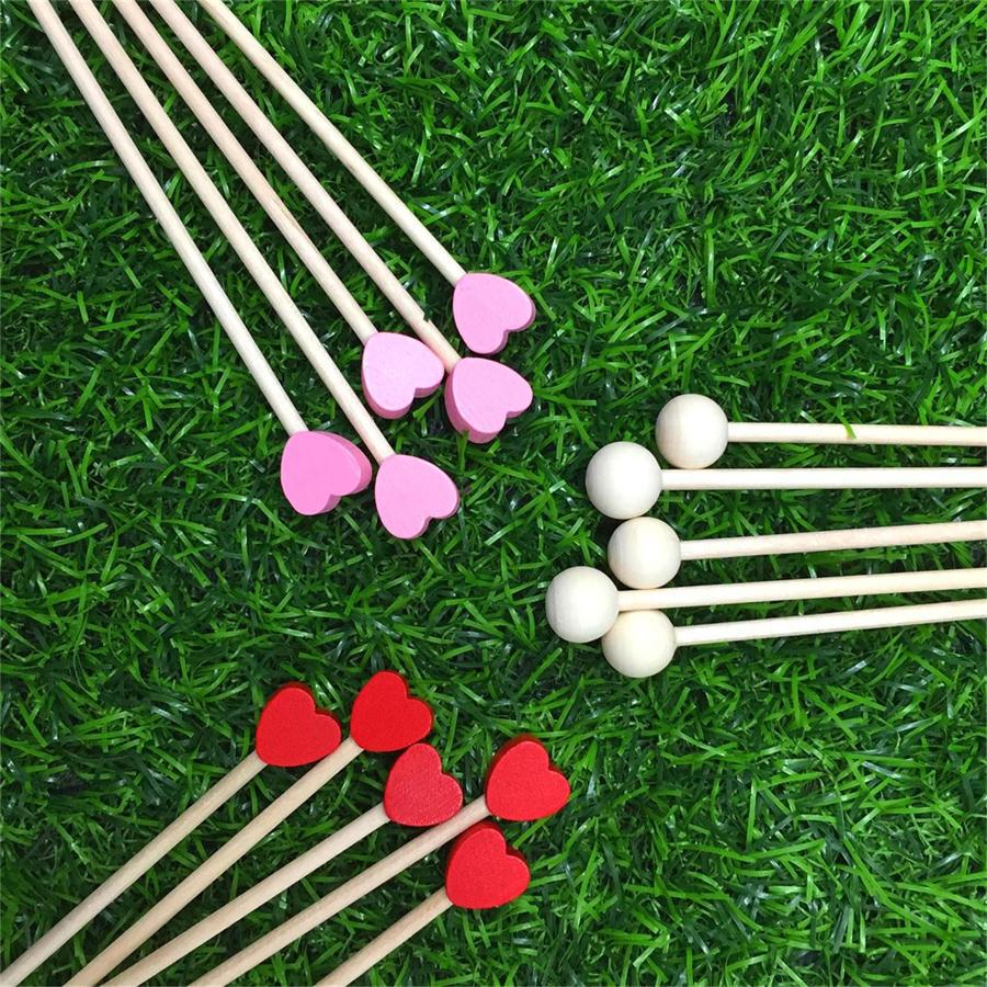 15cm咖啡棒圆球珠子木棍木棒棒糖棉花糖木质搅拌棒个性满包邮