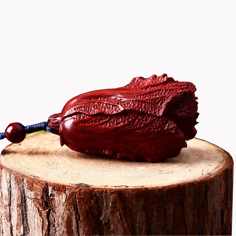 印度小叶紫檀手把件木雕工艺品把玩小摆件实木雕件红木手把件白菜