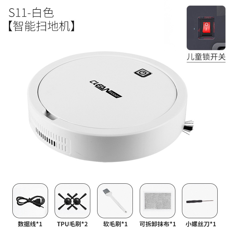 Sweeping Robot Intelligent Cleaning Machine Automatic Lazy Household Mopping Machine USB Rechargeable Vacuum Cleaner Cross-Border