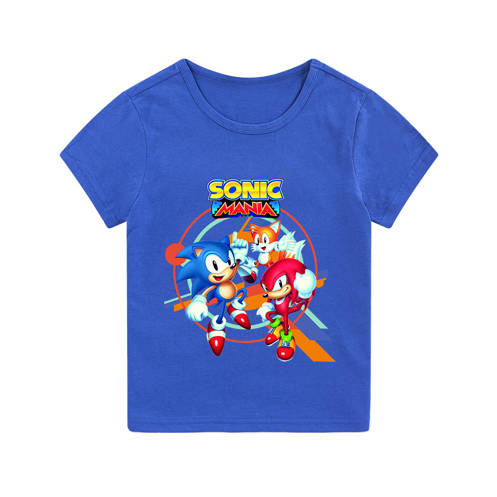 现货跨境专供 夏季小孩上衣短袖 儿童卡通印花t恤 t165