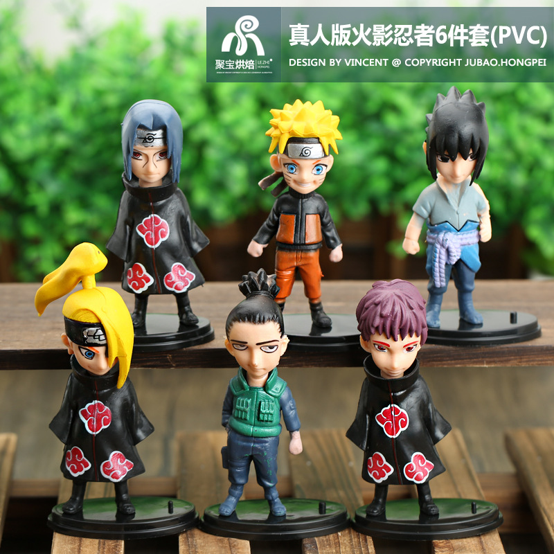 手办盲盒盲盒公仔6款真人版火影忍者佐助玩偶鸣人手办我爱罗模型