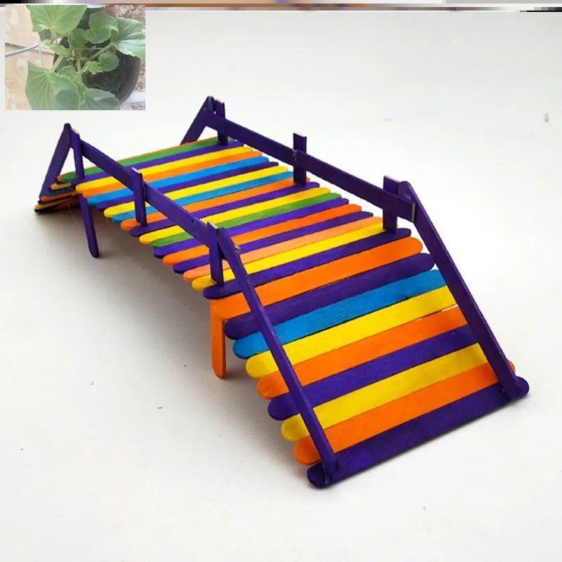 幼儿园做桥手工材料吊桥模型材料冰棒棍制作作业小学生手工配件