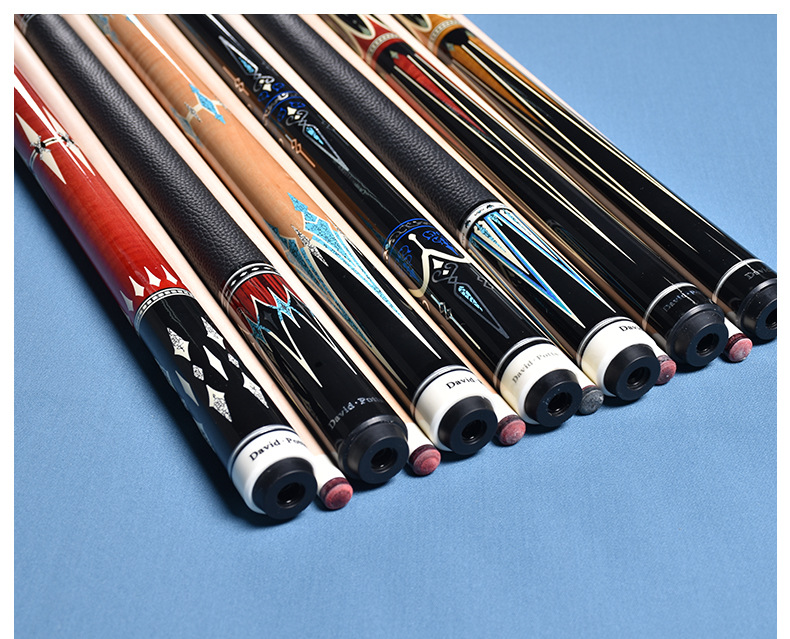 大卫波茨台球杆大头黑八中头球杆中式九球杆桌球杆入门杆12.75mm