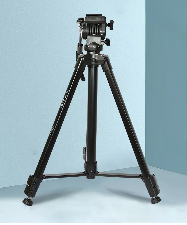 云腾860摄像机三脚架液压阻尼摄影拍照单反相机架三角架抖音直播