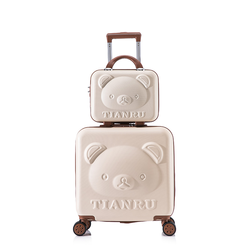 Luggage 20-Inch Bear Boarding Cartoon Suitcase 61 Children's Trolley Case Small Suitcase Set Female Wholesale