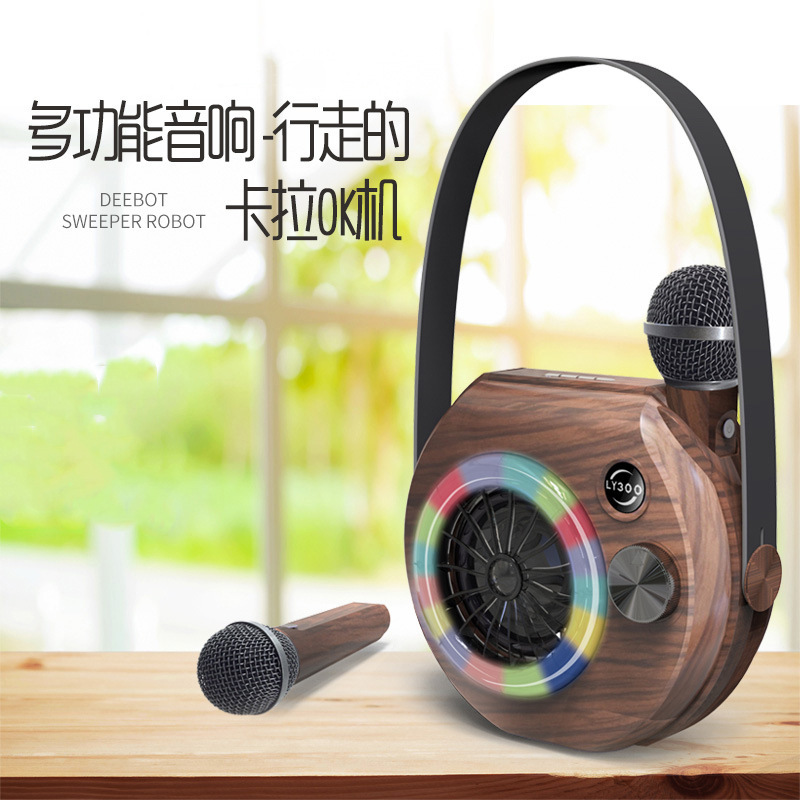 ly300无线蓝牙麦克风 户外便携式卡拉ok音响家庭ktv唱歌k歌一体机