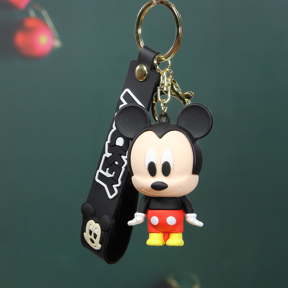 Classic Mickey Keychain Pendant PVC Figurine Key Chain Small Gift Ins Silicone Minnie Pendant Ornaments for Couple Wholesale