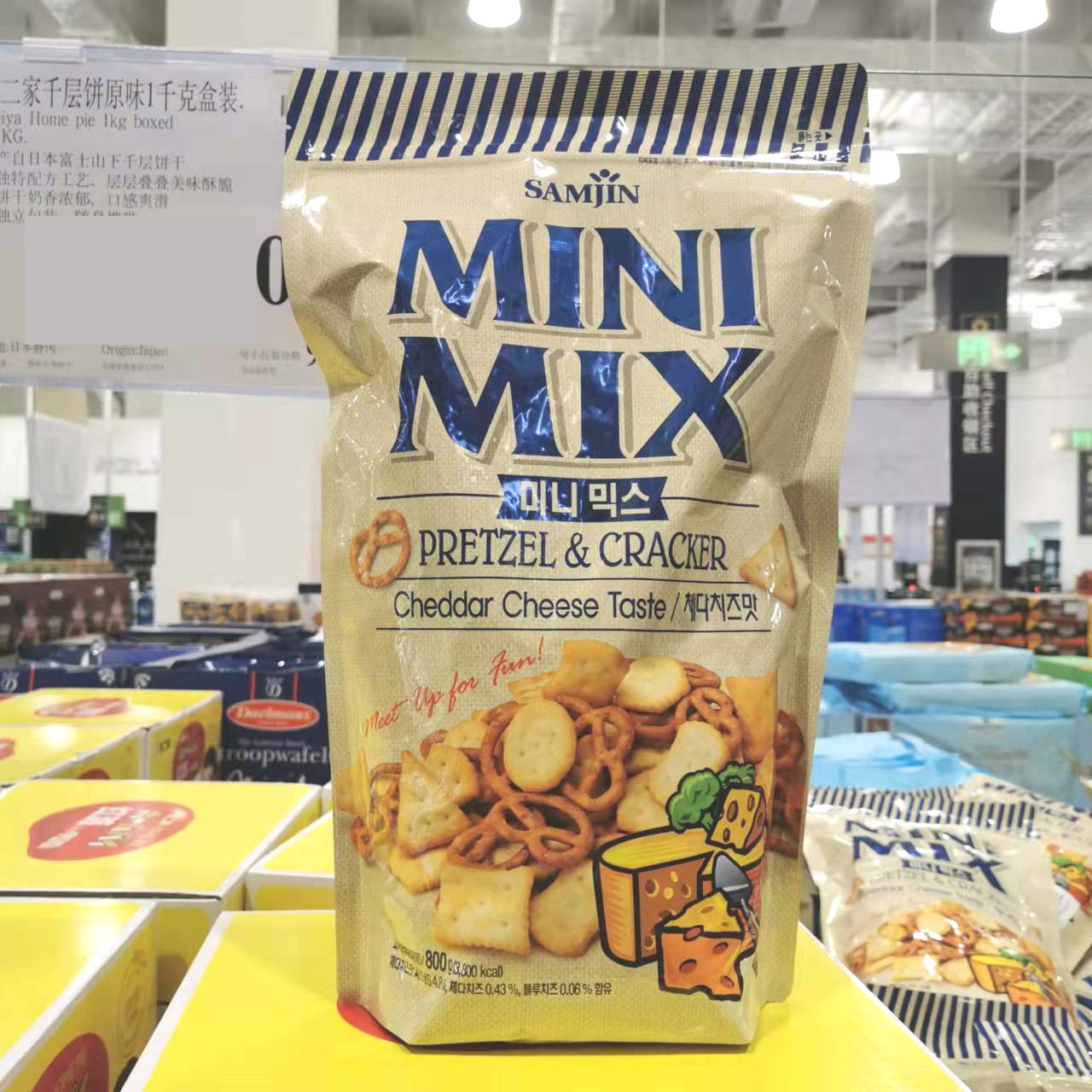 端午山姆饼干 韩国进口samjin三进什锦饼干800g  干酪风味 大包装