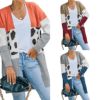 Cross border Europe and America Women's wear sweater machining customized 2022 new pattern Amazon leisure time Leopard sweater Cardigan coat