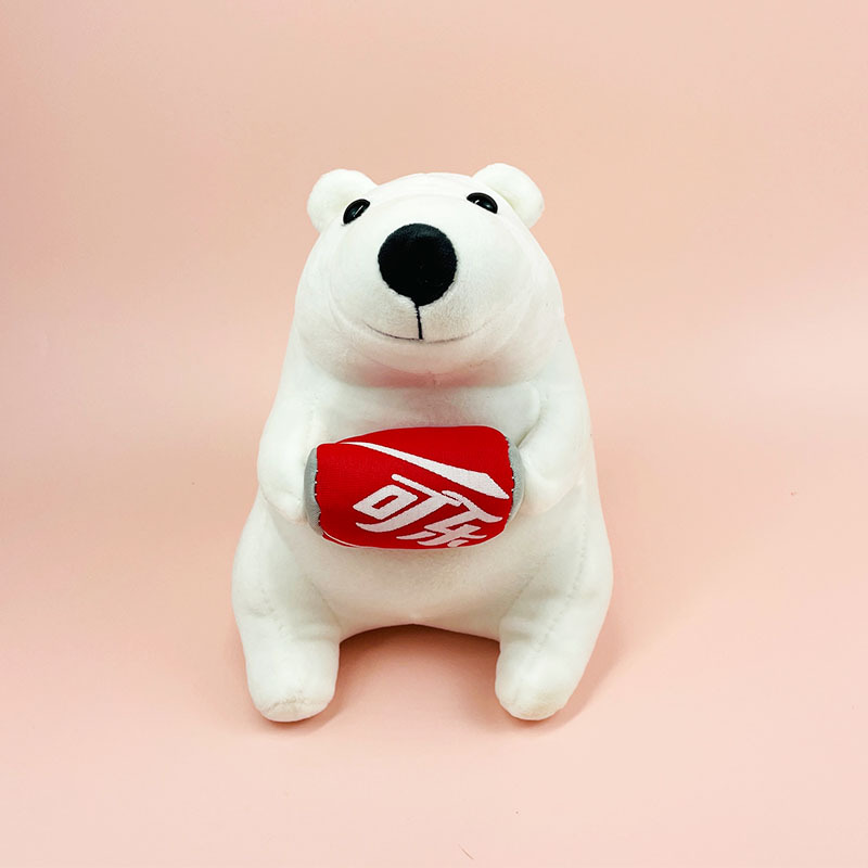 可口可乐北极熊毛绒公仔白色小熊玩偶赠品采购儿童礼品现货批发